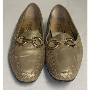 Paloma Vintage Gold Woven Loafers Women's Size 7.5B Standard Width Slip Ons